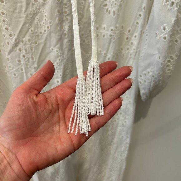 Kobi Halperin Eve Eyelet White Cotton Maxi Dress. Size XS - Picture 8 of 10